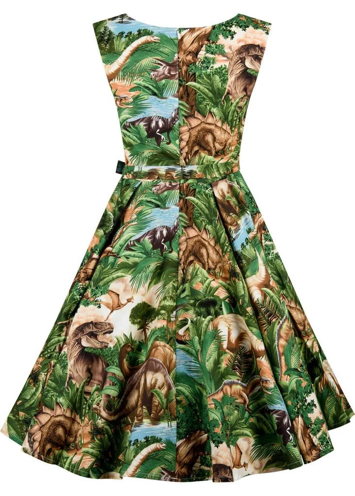 New In Victory Parade Rosa Dinosaur Swing Dress