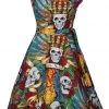 Victory Parade Rosa Royal Skulls 50's Swing Dress