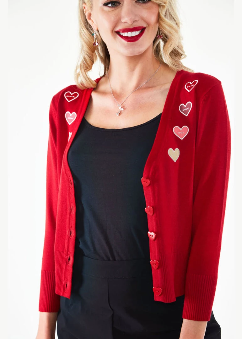 Voodoo Vixen Sweetheart 50's Cardigan Red New In