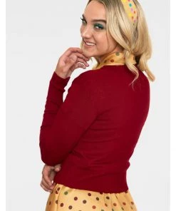 Voodoo Vixen Ginny Woodland 40's Cardigan Red