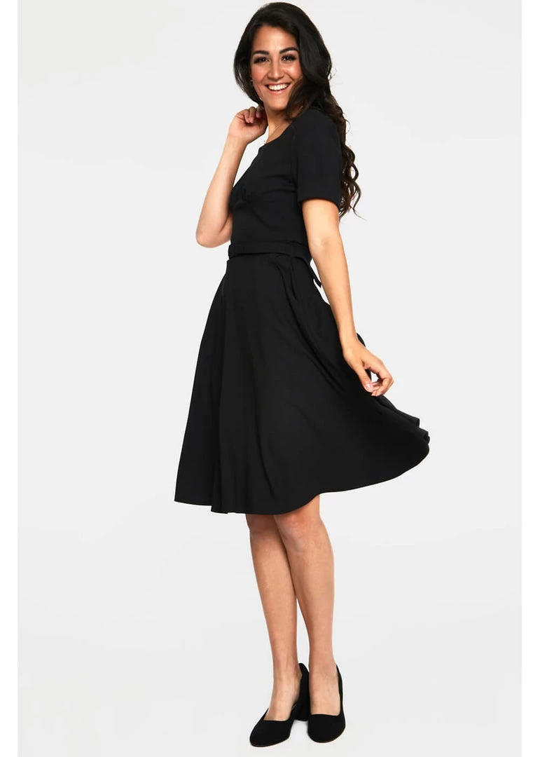 New In Voodoo Vixen Lucia 50's Midi Swing Dress Black