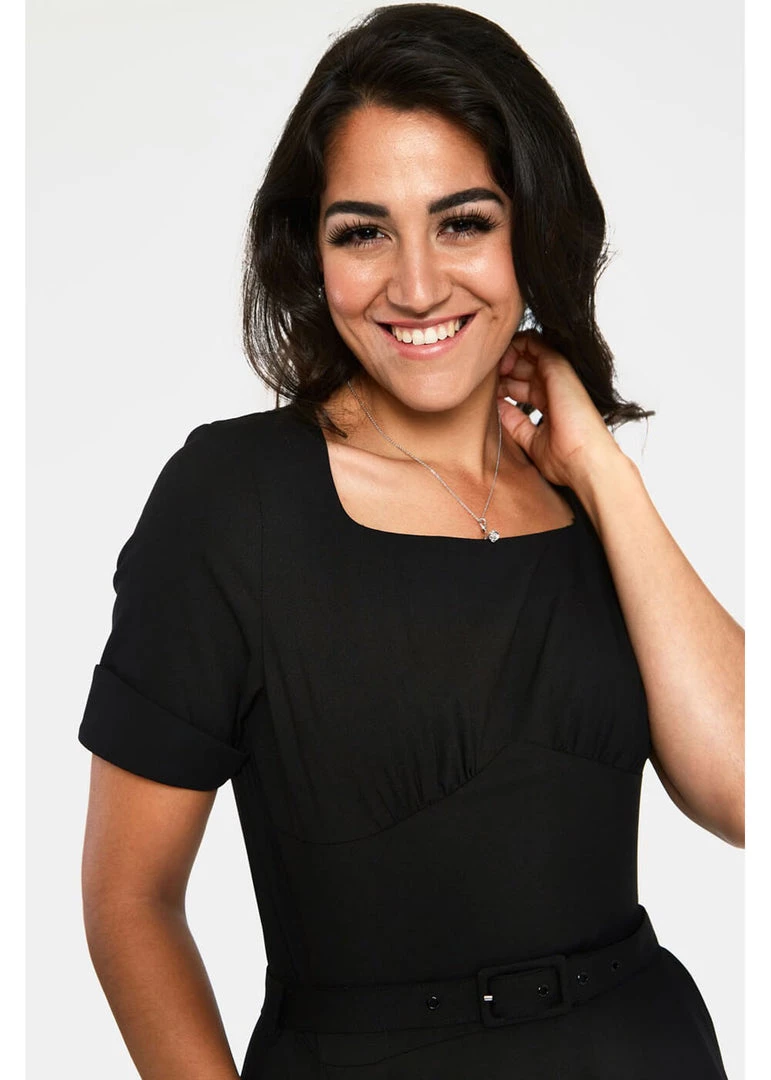 New In Voodoo Vixen Lucia 50's Midi Swing Dress Black