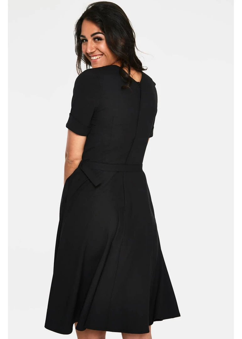 New In Voodoo Vixen Lucia 50's Midi Swing Dress Black