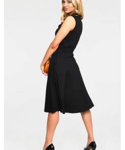 Voodoo Vixen Skye Spider Web 50's Swing Dress Black