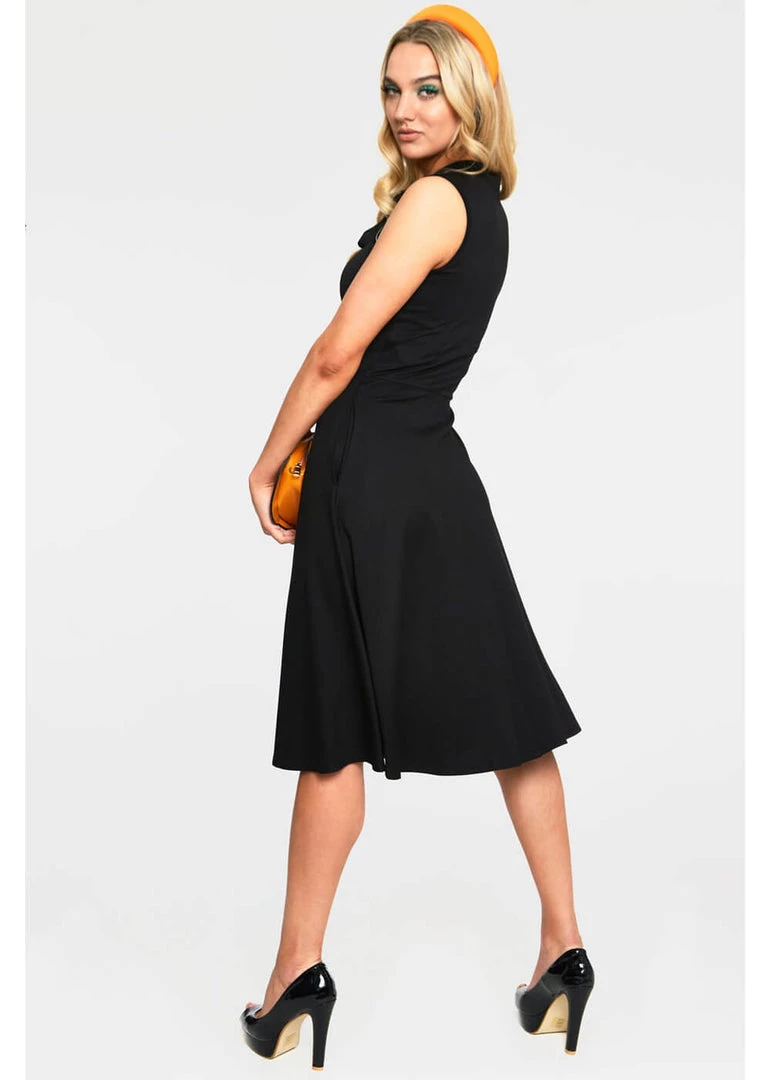 Voodoo Vixen Skye Spider Web 50's Swing Dress Black