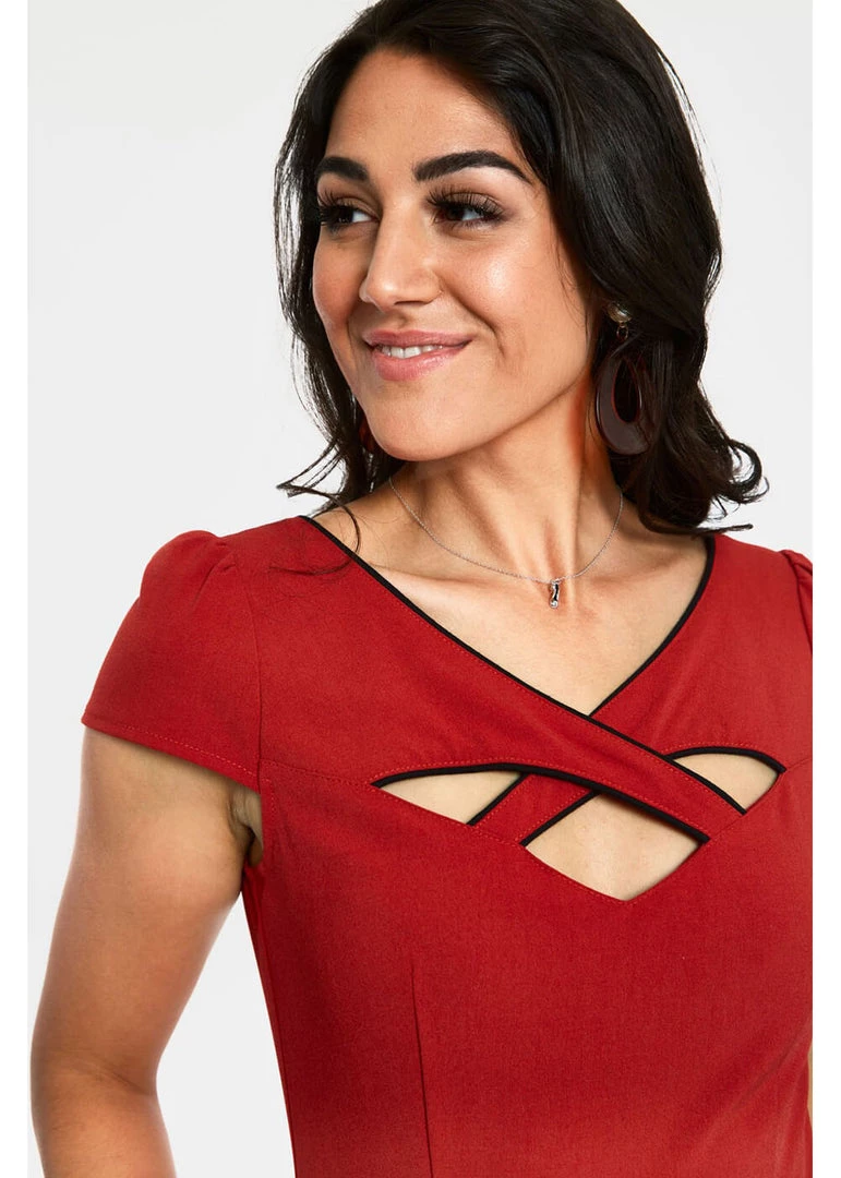 Voodoo Vixen Connie 50's Swing Dress Red