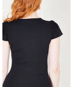 Voodoo Vixen Debbie Daisy 60's Top Black New In