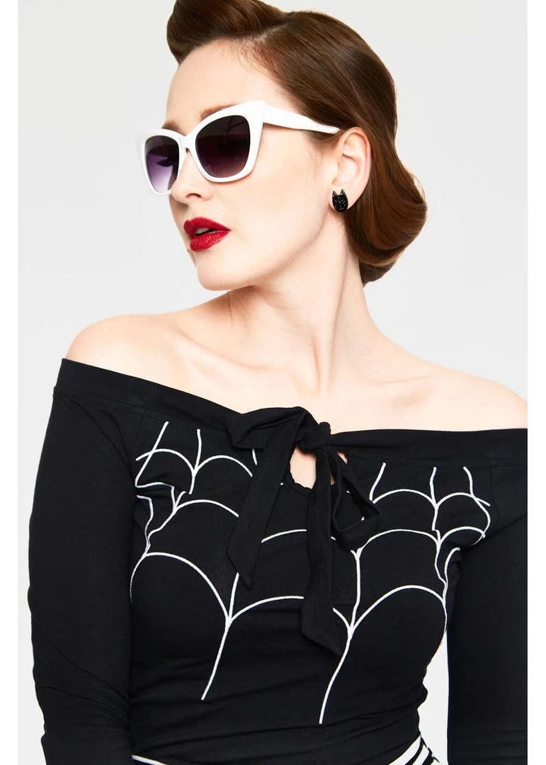 Voodoo Vixen Salma Spider Web 50's Top Black