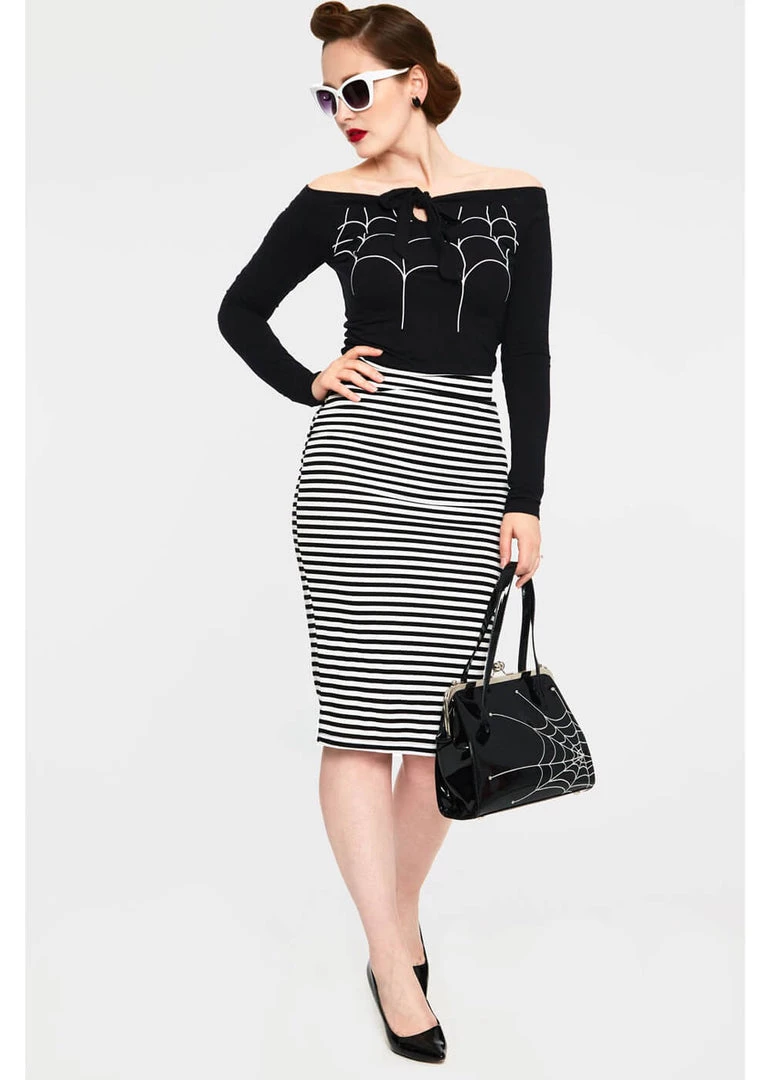 Voodoo Vixen Salma Spider Web 50's Top Black