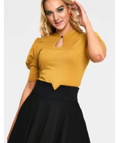 New In Voodoo Vixen Dita Teese Keyhole 50's Top Musterd