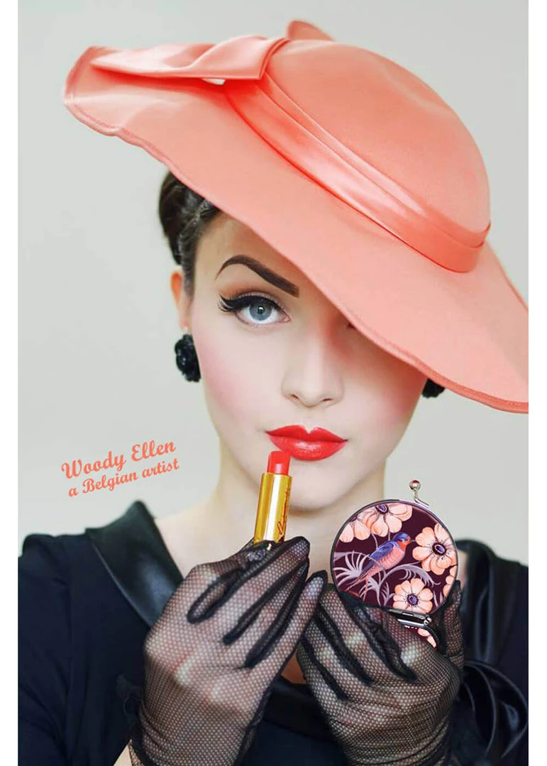 New In Woody Ellen Swallow 50's Compact Mirror