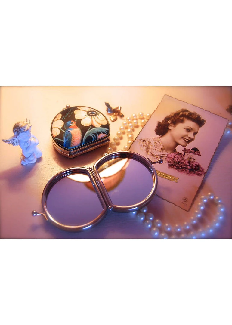 New In Woody Ellen Swallow 50's Compact Mirror