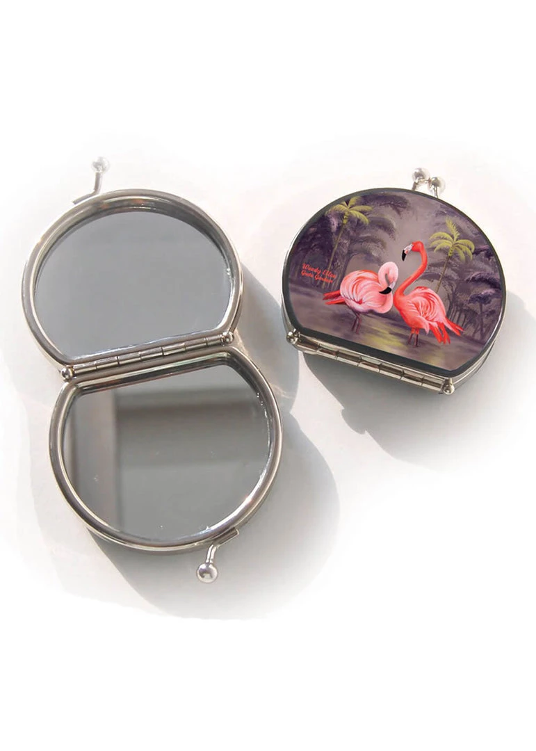 Woody Ellen Flamingo 50's Compact Mirror New In